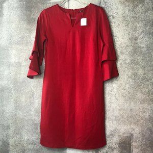 Medium J. McLaughlin Letty Holiday red bell sleeve